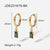 Geometric Plating Stainless Steel Artificial Gemstones Gold Plated Earrings