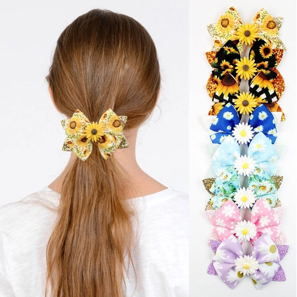 Girl'S IG Style Sweet Flower Bow Knot Cloth Hair Clip