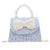 Girl'S Pu Leather Bow Knot Cute Square Flip Cover Handbag