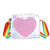 Girl'S Small Pu Leather Rainbow Heart Shape Cute Zipper Crossbody Bag