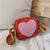 Girl'S Small Pu Leather Rainbow Heart Shape Cute Zipper Crossbody Bag