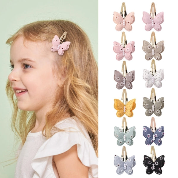 Girl'S Sweet Simple Style Butterfly Yarn Hair Clip