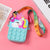 Girl's All Seasons Silica Gel Cartoon Cute Square Zipper Small Wallet