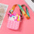 Girl's All Seasons Silica Gel Cartoon Cute Square Zipper Small Wallet