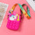 Girl's All Seasons Silica Gel Cartoon Cute Square Zipper Small Wallet