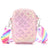 Girl's Medium Nylon Polyester Solid Color Fashion Square Zipper Crossbody Bag