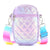 Girl's Medium Nylon Polyester Solid Color Fashion Square Zipper Crossbody Bag