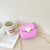 Girl's Medium Pu Leather Heart Shape Solid Color Fashion Flip Cover Crossbody Bag