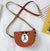 Girl's Mini Pu Leather Cartoon Cute Semicircle Zipper Crossbody Bag