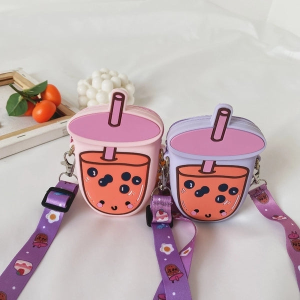 Girl's Mini Rubber Cartoon Cute Zipper Crossbody Bag