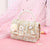 Girl's Plush Flower Streetwear Pearls Square Flip Cover Handbag