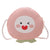 Girl's Pu Leather Fruit Cute Round Zipper Circle Bag