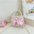 Girl's Pu Leather Houndstooth Bow Knot Cute Pearls Sewing Thread Square Magnetic Buckle Handbag