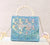 Girl's Pu Leather Sequins Cute Pearls Square Flip Cover Handbag