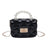 Girl's Small Pu Leather Solid Color Lingge Cute Pearls Square Lock Clasp Crossbody Bag