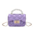 Girl's Small Pu Leather Solid Color Lingge Cute Pearls Square Lock Clasp Crossbody Bag