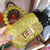 Girl's Small Pu Leather Solid Color Lingge Cute Pearls Square Lock Clasp Crossbody Bag