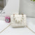 Girl's Small Pu Leather Solid Color Lingge Cute Pearls Zipper Crossbody Bag