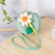 Girl's Small Straw Flower Bow Knot Cute Round Zipper Crossbody Bag