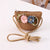 Girl's Straw Flower Strawberry Bow Knot Cute Bucket Zipper Crossbody Bag