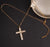 Glam Cross Copper Zircon Pendant Necklace In Bulk