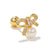 Glam Geometric Brass Inlay Zircon Ear Studs 1 Piece