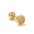 Glam Geometric Brass Inlay Zircon Ear Studs 1 Piece