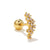 Glam Geometric Brass Inlay Zircon Ear Studs 1 Piece