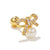 Glam Geometric Brass Inlay Zircon Ear Studs 1 Piece