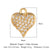 Glam Heart Shape Crown Copper Plating Inlay Zircon 18k Gold Plated Charms Jewelry Accessories