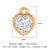 Glam Heart Shape Crown Copper Plating Inlay Zircon 18k Gold Plated Charms Jewelry Accessories