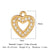 Glam Heart Shape Crown Copper Plating Inlay Zircon 18k Gold Plated Charms Jewelry Accessories