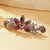 Glam Lady Shiny Leaf Flower Alloy Inlay Rhinestones Hair Clip