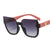 Glam Retro Color Block Pc Cat Eye Half Frame Women's Sunglasses