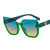 Glam Retro Color Block Pc Cat Eye Half Frame Women's Sunglasses