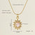 Glam Shiny Sun Water Droplets Heart Shape Stainless Steel Plating Inlay Zircon 18k Gold Plated Pendant Necklace