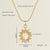 Glam Shiny Sun Water Droplets Heart Shape Stainless Steel Plating Inlay Zircon 18k Gold Plated Pendant Necklace