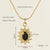 Glam Shiny Sun Water Droplets Heart Shape Stainless Steel Plating Inlay Zircon 18k Gold Plated Pendant Necklace