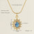 Glam Shiny Sun Water Droplets Heart Shape Stainless Steel Plating Inlay Zircon 18k Gold Plated Pendant Necklace