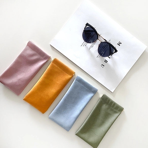 Glasses Bag Sunglasses Sunglasses Male And Female Storage Sets Shrapnel Mouth Automatic Closed Glasses Storage Bag Leather Glasses Bag