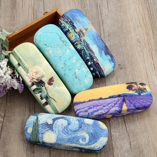 Glasses Case Female Oil Painting Korean Fresh Retro Cute Creative Storage Box Student Eye Box Factory