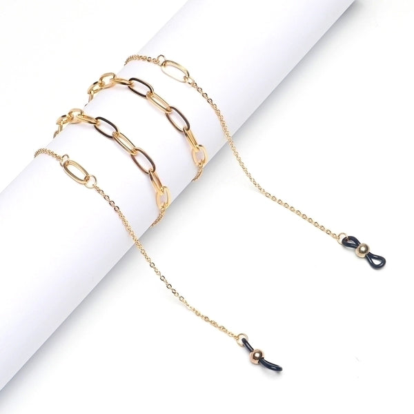 Golden Thick Stainless Steel Sunglasses Chain Color Retention True Gold Plated Glasses Rope Glasses Chain Wholesale