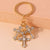 Gothic Classic Style Cross Alloy Inlay Rhinestones Bag Pendant Keychain