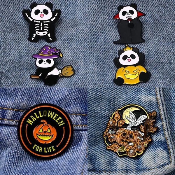 Gothic Funny Panda Alloy Stoving Varnish Plating Unisex Brooches