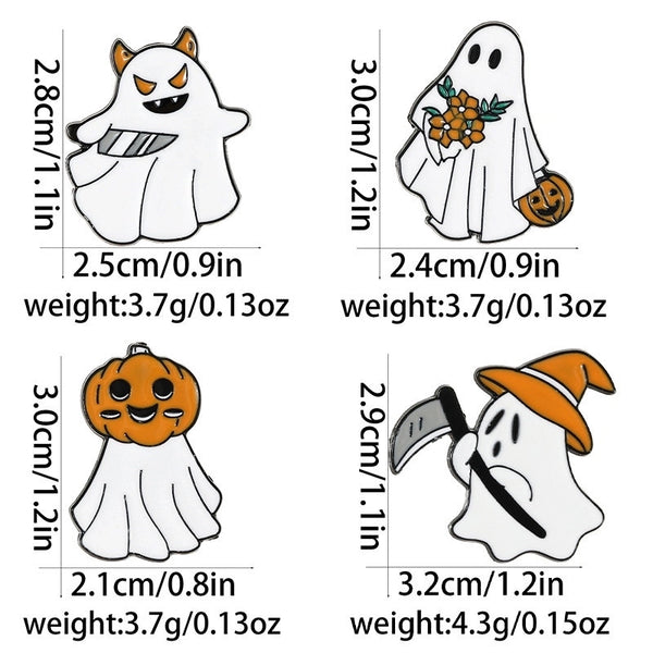 Gothic Funny Pumpkin Ghost Alloy Stamping Stoving Varnish Plating Unisex Brooches