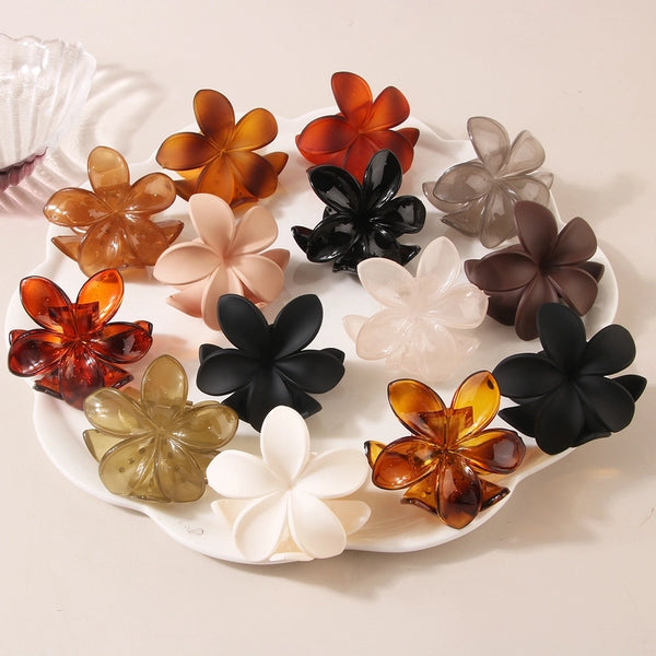 Guanyang  New Arrival  Frosted Egg Flower Hair Clip Barrettes Back Head Female High Sense Shark Clip Hair Accessories