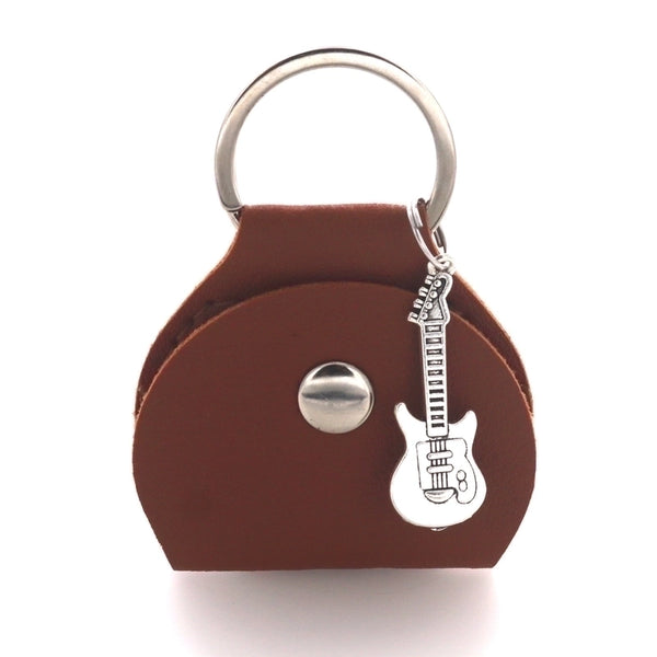 Guitar Solid Color Pu Leather Guitar Pick Bag 1 Piece