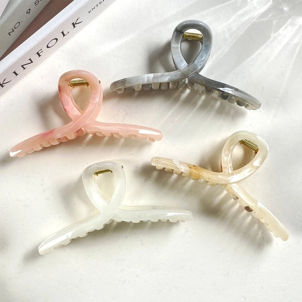 Guofeng Ink Color New Pink Mountain Geometric Shark Clip Hairpin New Chinese Style Back Head Clip  Clip