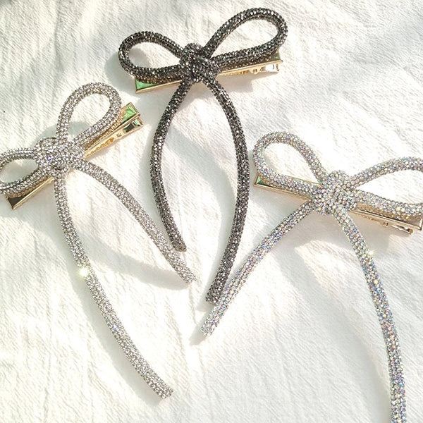 Hairpin Brooch Full Diamond Butterfly Han Dong Gate Super Flash Bow Tie Ribbon Duckbill Clip Fashion New Bangs Clip