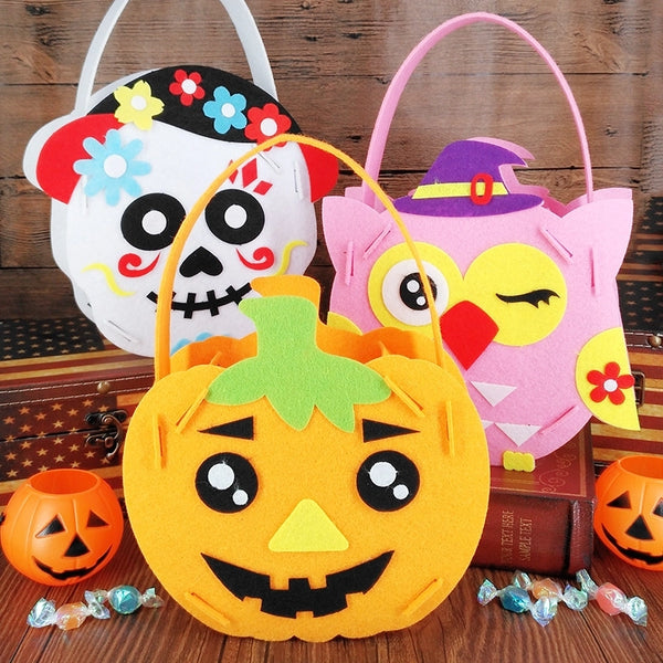 Halloween Children Unisex Nonwoven Pumpkin Cute Simple Style Round Open Handbag